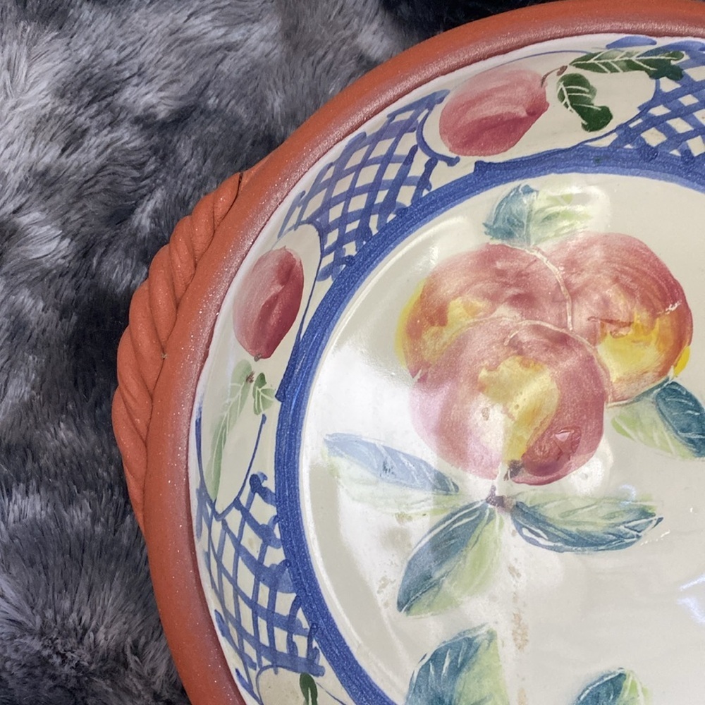 D'Arcy Margesson Signed Terracotta Pottery Hand thrown 1995 Deep Dish - Picture 4 of 16